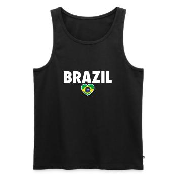 Brazil Brasilien Brasilianische Flagge - Männer Premium Bio Tank Top - Schwarz - Vorne - AI Model Male 178 light (178cm)