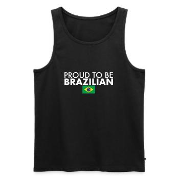 Proud To Be Brazilian Brazil Flag - Men's Premium Organic Tank Top - black - Front - Michal (187cm)
