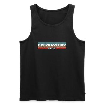 Rio de Janeiro Vintage Brésil Rétro Brésilien - Débardeur bio Premium Homme - noir - Devant - Michal (187cm)
