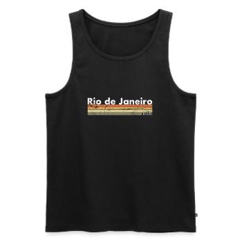 Rio de Janeiro Vintage Brazil Brasilien Retro - Men's Premium Organic Tank Top - black - Front - AI Model Male 178 light (178cm)