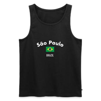 São Paulo Brésil Brésil Drapeau brésilien - Débardeur bio Premium Homme - noir - Devant - Michal (187cm)