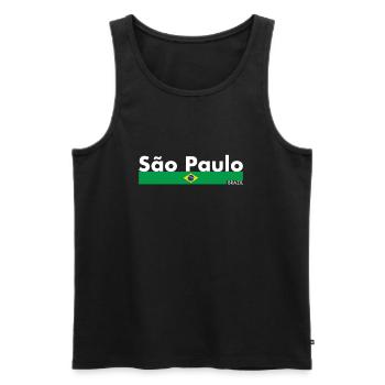 São Paulo Brésil Brésil Drapeau brésilien - Débardeur bio Premium Homme - noir - Devant - Michal (187cm)