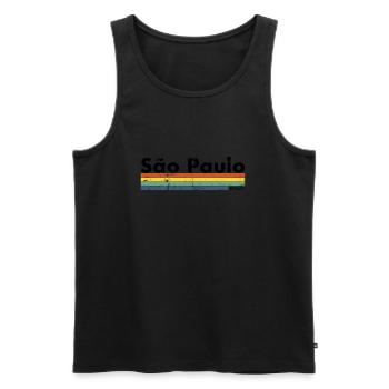 São Paulo Brazil Vintage Retro Brazilian - Men's Premium Organic Tank Top - black - Front - Michal (187cm)