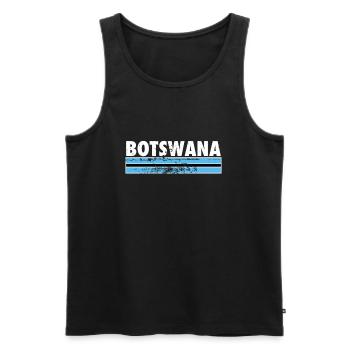 Botswana Botsuana Vintage Botsuanische Flagge - Männer Premium Bio Tank Top - Schwarz - Vorne - Michal (187cm)