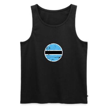 Botsuana Vintage Botsuanische Flagge Botsuaner - Männer Premium Bio Tank Top - Schwarz - Vorne - Michal (187cm)