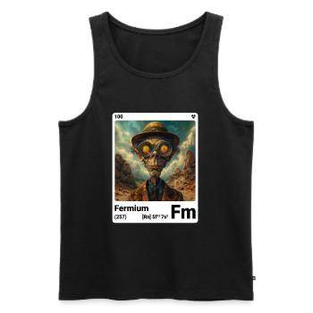 AI am Fermium (wt) mode périodique nerd - Débardeur bio Premium Homme - noir - Devant - AI Model Male 178 light (178cm)