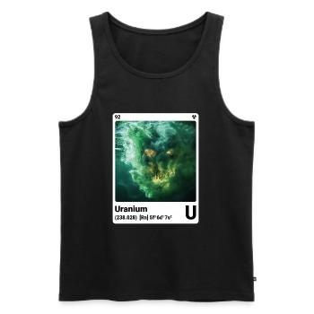 AI am Uranium (wt) mode périodique nerd - Débardeur bio Premium Homme - noir - Devant - AI Model Male 178 light (178cm)