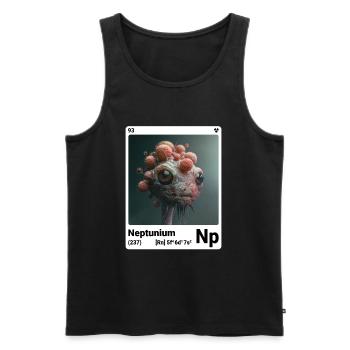 AI am Neptunium (wt) mode périodique nerd - Débardeur bio Premium Homme - noir - Devant - AI Model Male 178 light (178cm)
