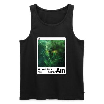 AI am Americium (wt) mode périodique nerd - Débardeur bio Premium Homme - noir - Devant - AI Model Male 178 light (178cm)