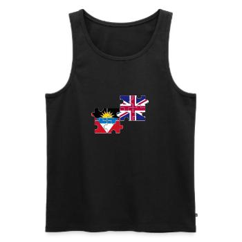 Antigua-et-Barbuda Drapeau britannique Antigua - Débardeur bio Premium Homme - noir - Devant - AI Model Male 178 light (178cm)