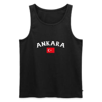 Ankara Turquie Turquie Drapeau turc - Débardeur bio Premium Homme - noir - Devant - AI Model Male 178 light (178cm)