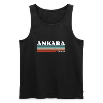 Ankara Turquie Turquie Rétro Turquie Turc Turc - Débardeur bio Premium Homme - noir - Devant - Michal (187cm)