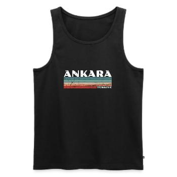 Ankara Türkiye Turkey Vintage Turkey Turkish - Men's Premium Organic Tank Top - black - Front - Michal (187cm)