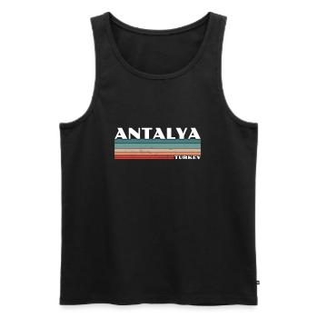 Antalya Turquie Rétro Turquie Turc Turc - Débardeur bio Premium Homme - noir - Devant - AI Model Male 178 light (178cm)