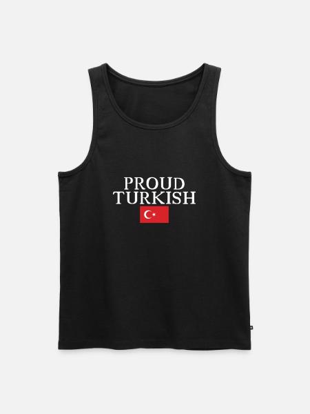 Proud Turkish Turkey Turkish Flag Turk - Men's Premium Organic Tank Top - black