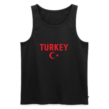 Turquie Turquie Drapeau turc - Débardeur bio Premium Homme - noir - Devant - AI Model Male 178 light (178cm)