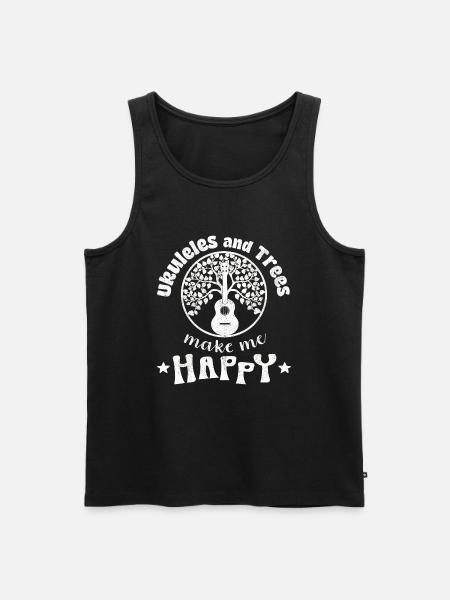 Ukuleles and Trees make me Happy weiss - Men's Premium Organic Tank Top - black