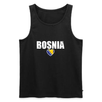 Bosnia Bosnien Vintage Bosnische Flagge Bosnier - Männer Premium Bio Tank Top - Schwarz - Vorne - AI Model Male 178 light (178cm)