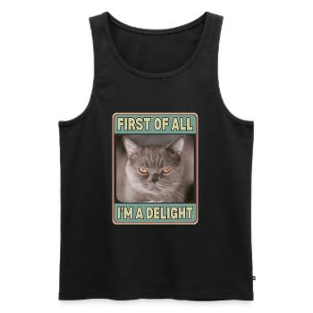First Of All I'm A Delight - Men's Premium Organic Tank Top - black - Front - Michal (187cm)