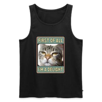 First Of All I'm A Delight - Men's Premium Organic Tank Top - black - Front - Michal (187cm)