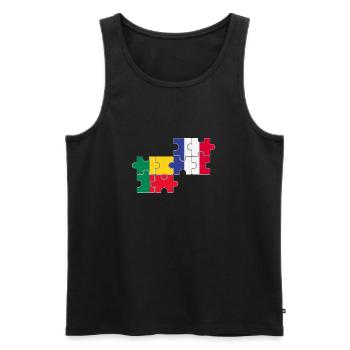 Benin France Flag Beninese - Men's Premium Organic Tank Top - black - Front - AI Model Male 178 light (178cm)