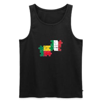 Benin Italy Vintage Flag Beninese - Men's Premium Organic Tank Top - black - Front - AI Model Male 178 light (178cm)