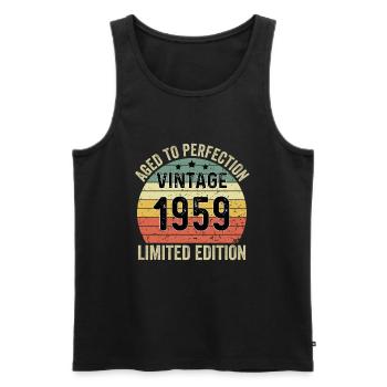 Aged To Perfection Vintage 1959 Limited Edition - Men's Premium Organic Tank Top - black - Front - Michal (187cm)