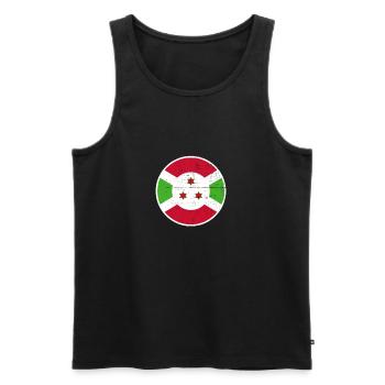 Burundi Vintage Burundische Flagge Burundier - Männer Premium Bio Tank Top - Schwarz - Vorne - AI Model Male 178 light (178cm)