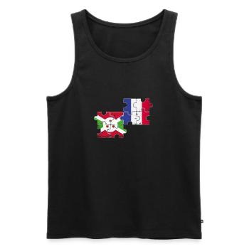 Burundi Frankreich Vintage Flagge Burundier - Männer Premium Bio Tank Top - Schwarz - Vorne - AI Model Male 178 light (178cm)