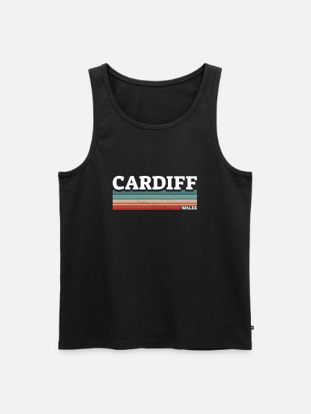 Cardiff Wales Welsh - Men's Premium Organic Tank Top - black