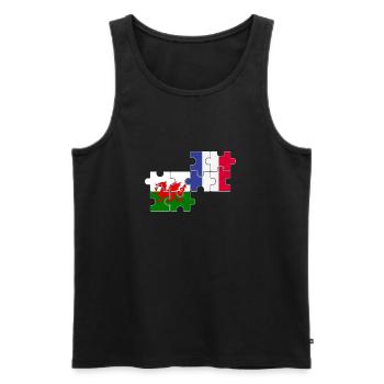 Wales Frankreich Flagge Franzose Waliser - Männer Premium Bio Tank Top - Schwarz - Vorne - AI Model Male 178 light (178cm)
