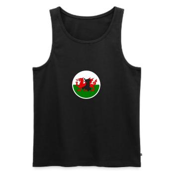 Wales Welsh Map Flag Welsh - Men's Premium Organic Tank Top - black - Front - AI Model Male 178 light (178cm)
