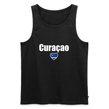 Curaçao Flag - Men's Premium Organic Tank Top - black - Front - AI Model Male 178 light (178cm)