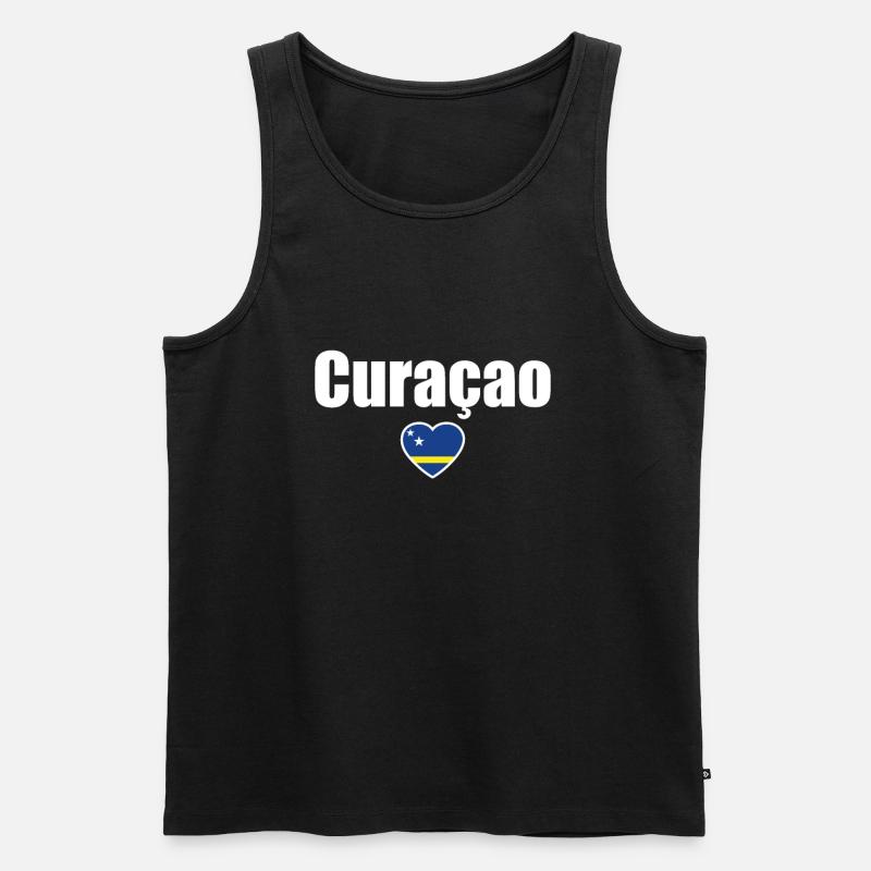 Curaçao Flagge - Männer Premium Bio Tank Top - Schwarz