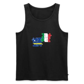 Curaçao, Italie, Drapeau - Débardeur bio Premium Homme - noir - Devant - Michal (187cm)