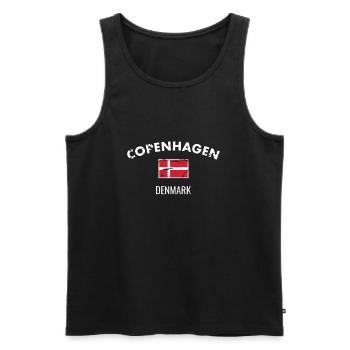 Copenhagen Dänemark Vintage Dänische Flagge - Männer Premium Bio Tank Top - Schwarz - Vorne - Michal (187cm)