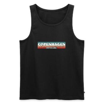 Copenhagen Denmark Denmark Vintage Danish - Men's Premium Organic Tank Top - black - Front - AI Model Male 178 light (178cm)