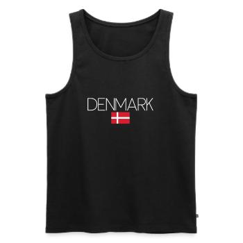 Denmark Denmark Danish Flag Proud Dane - Men's Premium Organic Tank Top - black - Front - AI Model Male 178 light (178cm)
