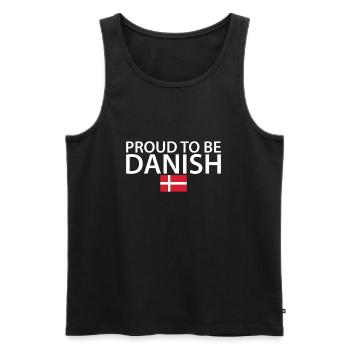 Proud To Be Danish Denmark Danish Flag Dane - Men's Premium Organic Tank Top - black - Front - AI Model Male 178 light (178cm)