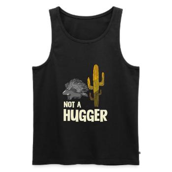 Porc-épic Humour « Not A Hugger » Cactus - Débardeur bio Premium Homme - noir - Devant - Michal (187cm)
