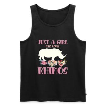 Tout simplement une fille qui aime les fleurs de rhinocéros - Débardeur bio Premium Homme - noir - Devant - Michal (187cm)