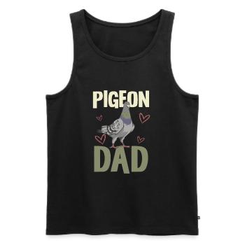 Pigeons Dad Lover Humorous Motif - Men's Premium Organic Tank Top - black - Front - Michal (187cm)
