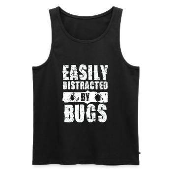Easily distracted by insect motif - Men's Premium Organic Tank Top - black - Front - AI Model Male 178 light (178cm)