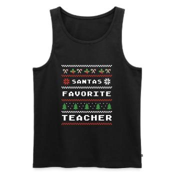 Santas Lieblingslehrer Festlich Weihnachtlich - Männer Premium Bio Tank Top - Schwarz - Vorne - Michal (187cm)