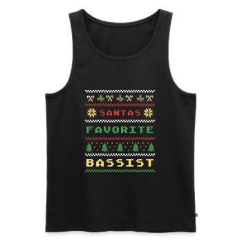 Santas Lieblingsbassist Weihnachten Bass Design - Männer Premium Bio Tank Top - Schwarz - Vorne - Michal (187cm)