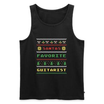 Le guitariste préféré du Père Noël : la guitare de Noël - Débardeur bio Premium Homme - noir - Devant - Michal (187cm)