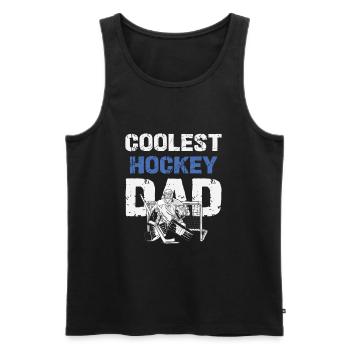 Coolest hockey dad design - Men's Premium Organic Tank Top - black - Front - AI Model Male 178 light (178cm)
