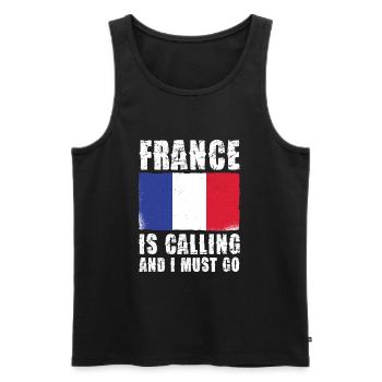 Frankreich Ruft Und Ich Muss Gehen - Männer Premium Bio Tank Top - Schwarz - Vorne - AI Model Male 178 light (178cm)