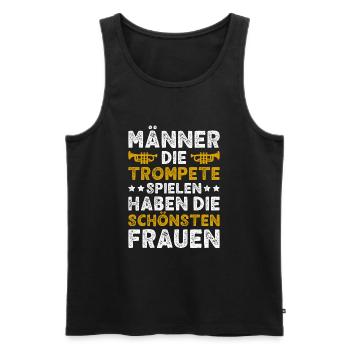Trompete Männer Trompeter Blasmusik Trompeten - Männer Premium Bio Tank Top - Schwarz - Vorne - Michal (187cm)