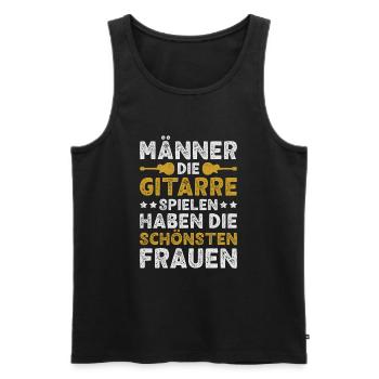 Gitarre Männer Gitarrist E-Gitarre Musiker - Männer Premium Bio Tank Top - Schwarz - Vorne - AI Model Male 178 light (178cm)